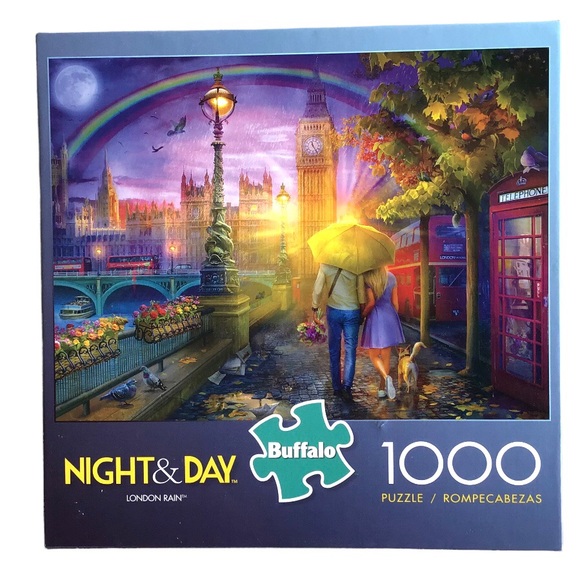 Buffalo David Bitton Other - Buffalo Puzzle 1000 Pieces Night & Day London Rain COMPLETE All Pieces Here